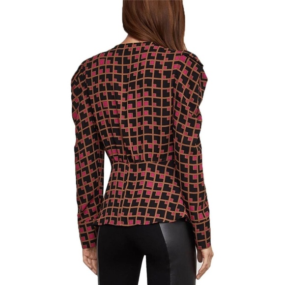 BCBGMaxAzria Surplice Blouse Long Sleeve Wrap Blouse Size XS NWOT - Picture 3 of 9